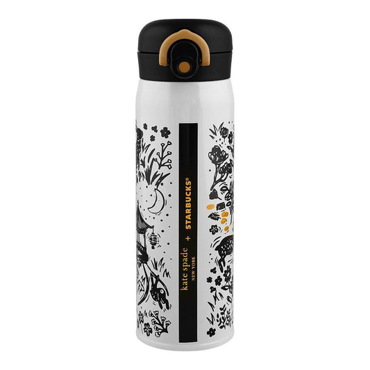 Starbucks Kate Spade Rabbit Thermos Bottle - White & Black - 500ml