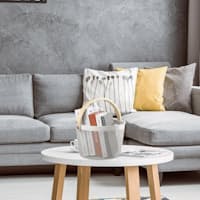 Round Mesh Metal Storage Fruit Basket With Wood Handle