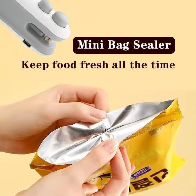 Mini Bag Sealer, 2 In 1 Rechargeable Bag Sealer
