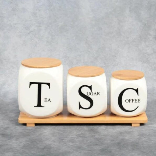 Modern Design Sugar Tea and Coffee Jar Set