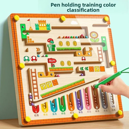 Wooden Magnetic Maze Beads Board For Kids