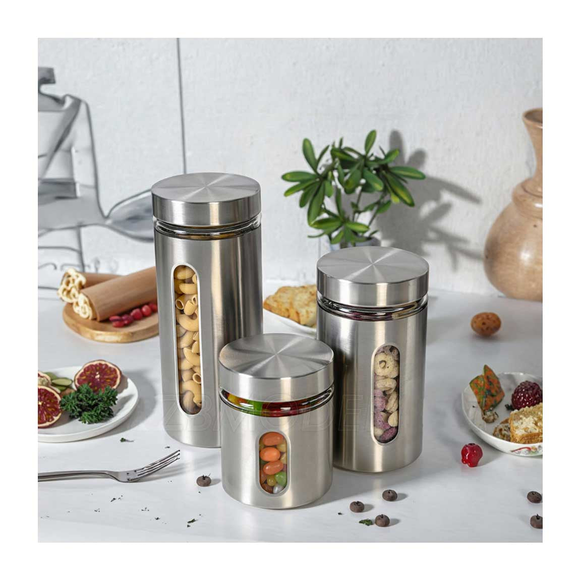 Stainless Steel Glass Jar