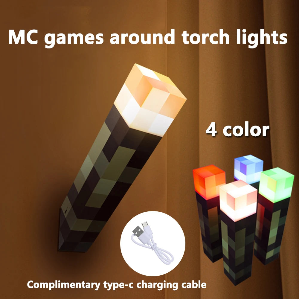 MineCraft Torch LED Lamp & Wall Light Up