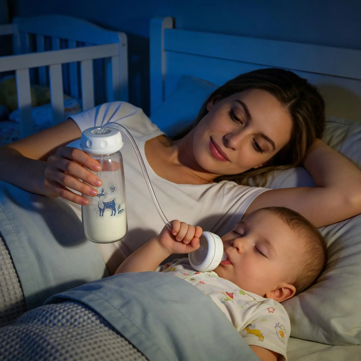 HANDS-FREE FEEDING BOTTLE + FREE STRAW BRUSH