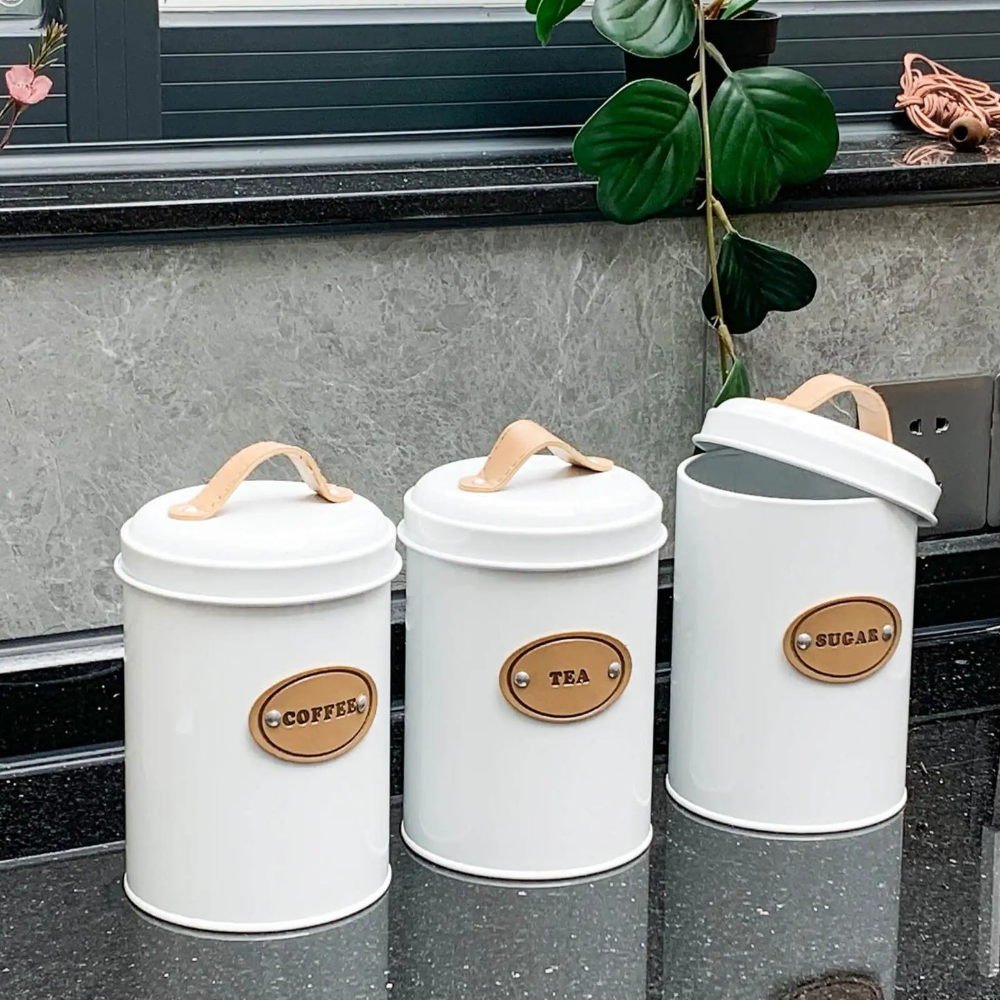 3-in-1 Tea, Sugar & Coffee Canister Set