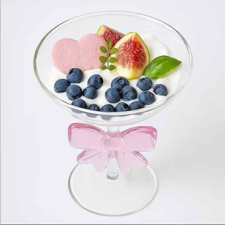 Pink Bow Transparent Glass