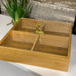 BAMBOO 4 PARTITION DRYFRUIT TRAY - Square