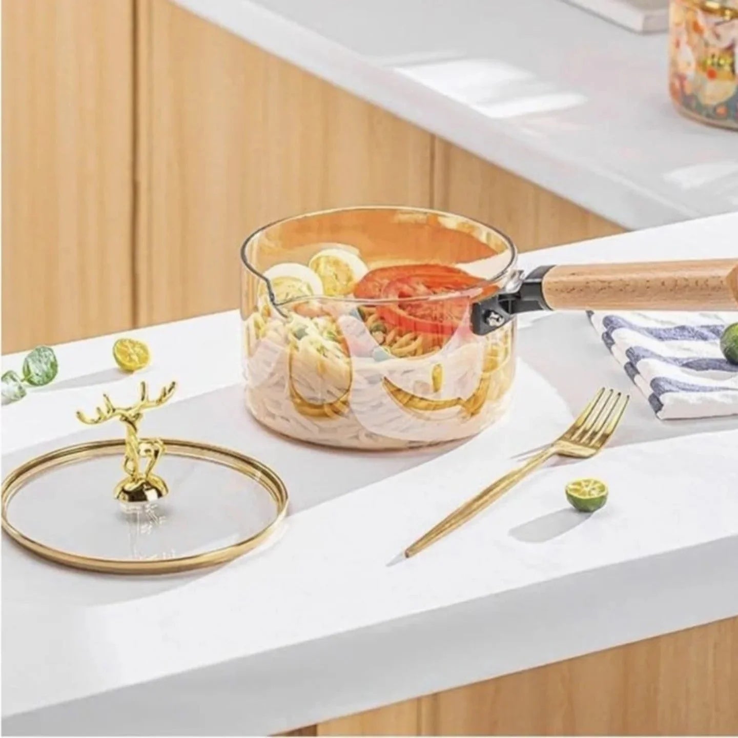 High Borosilicate Heat-Resistant Glass Pot Safe for All Heat Sources