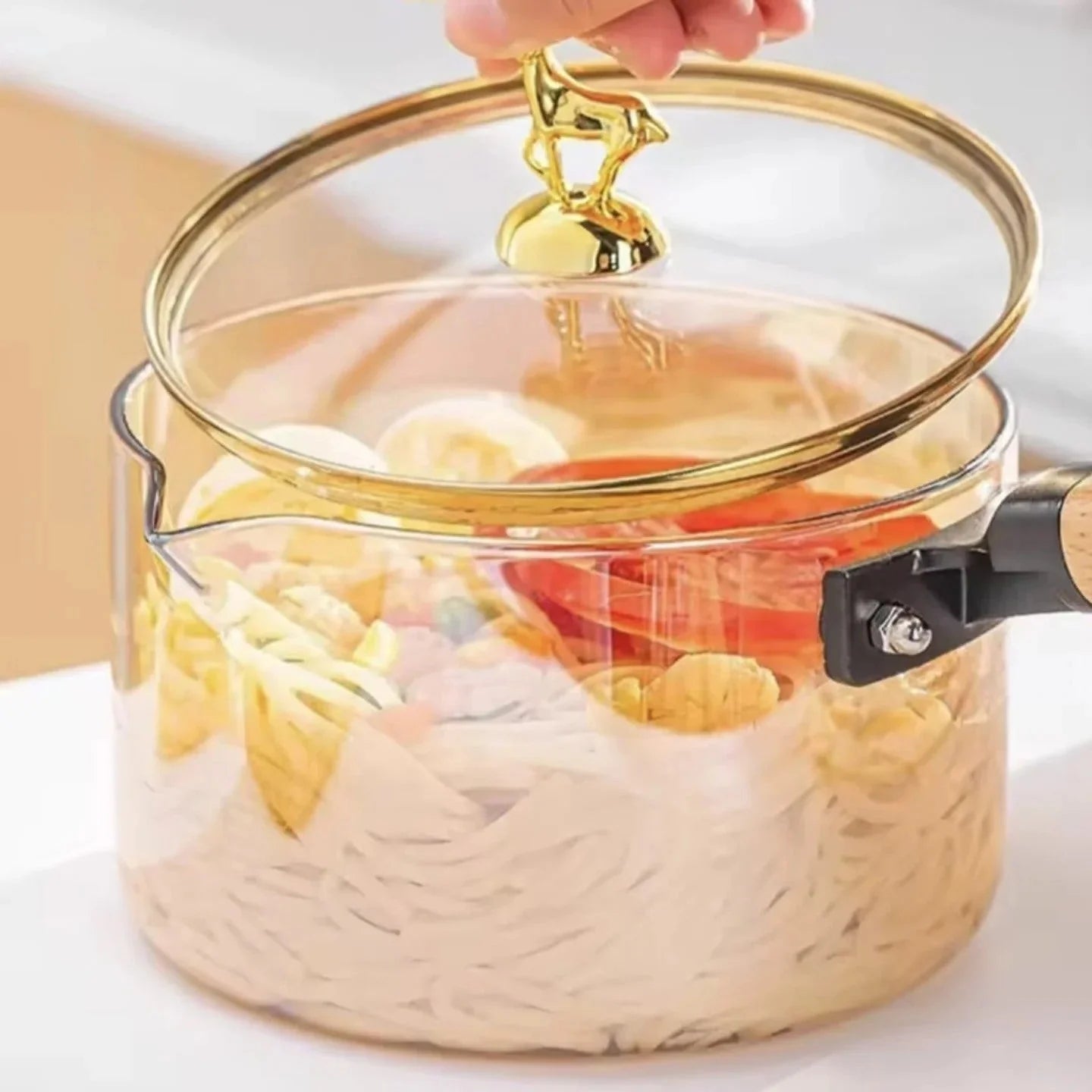 High Borosilicate Heat-Resistant Glass Pot Safe for All Heat Sources