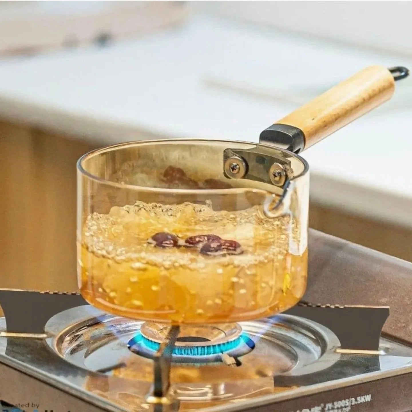 High Borosilicate Heat-Resistant Glass Pot Safe for All Heat Sources