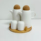 Elegant 4-in-1 Seasoning Container Set with Wooden Stand