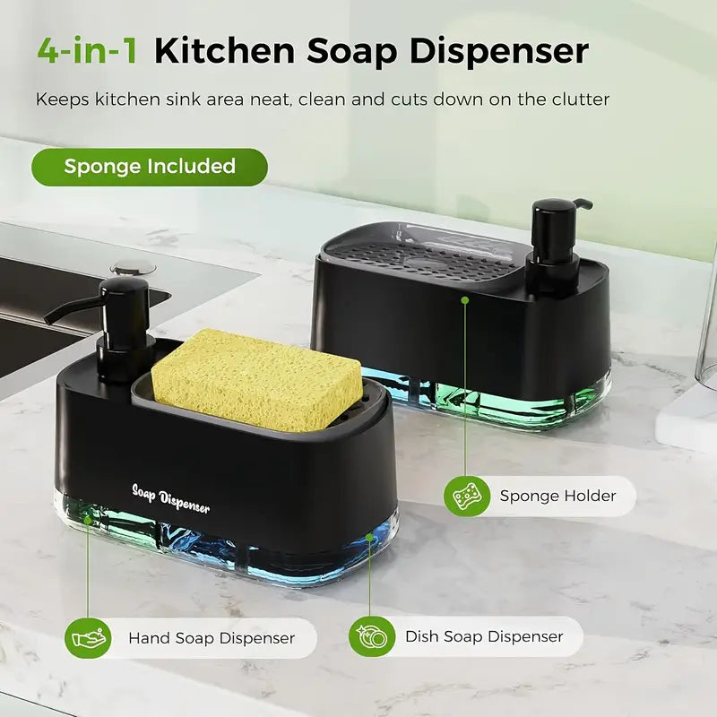 2-in-1 Kitchen Soap Dispenser & Sponge Holder