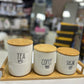 Modern Ceramic Jar Set – Coffee, Tea & Sugar
