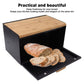 Hausroland Stainless Steel & Wooden Bread Box