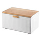 Hausroland Stainless Steel & Wooden Bread Box