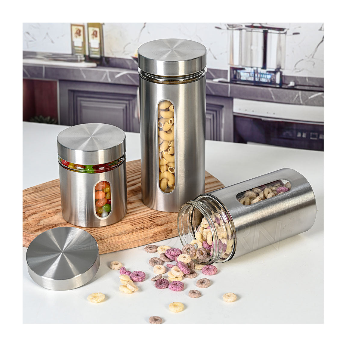 Stainless Steel Glass Jar