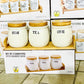 Tea, Coffee & Sugar Jar Set with Bamboo Covers