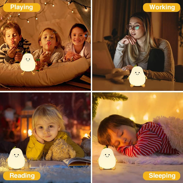 Cute Pear Night Light Soft LED Glow for Cozy Ambiance