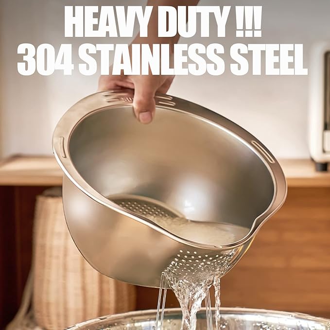 Rice Washing Bowl with Strainer
