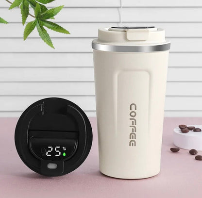 Stainless Steel Coffee Mug with Temperature Display
