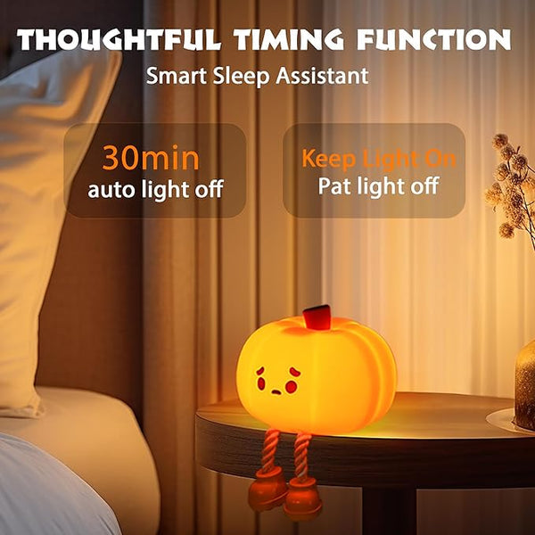 Cute Silicone Pumpkin Night Light Soft LED glow