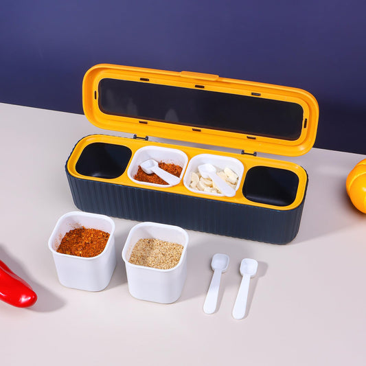 4-Compartment Seasoning Jar Storage Container
