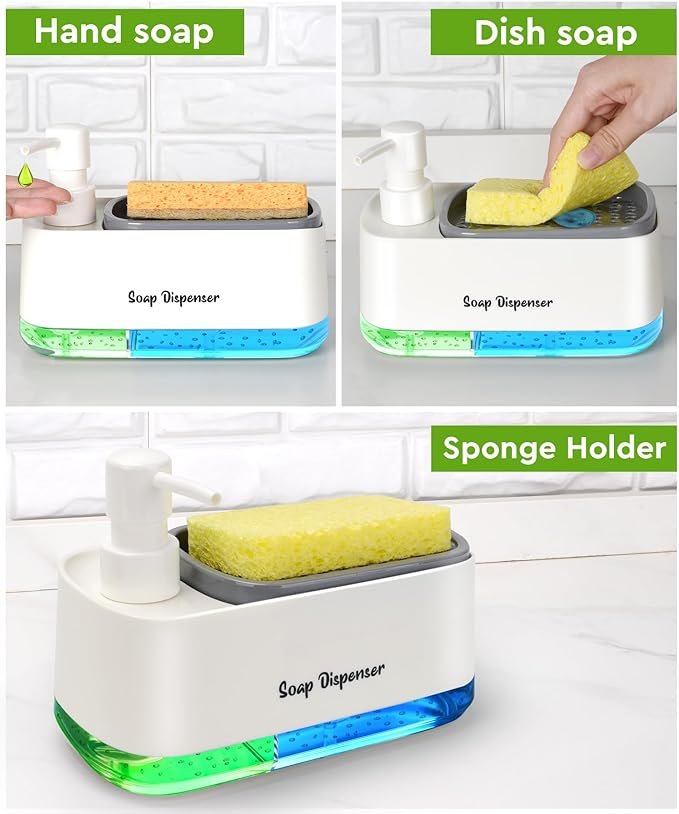 2-in-1 Kitchen Soap Dispenser & Sponge Holder