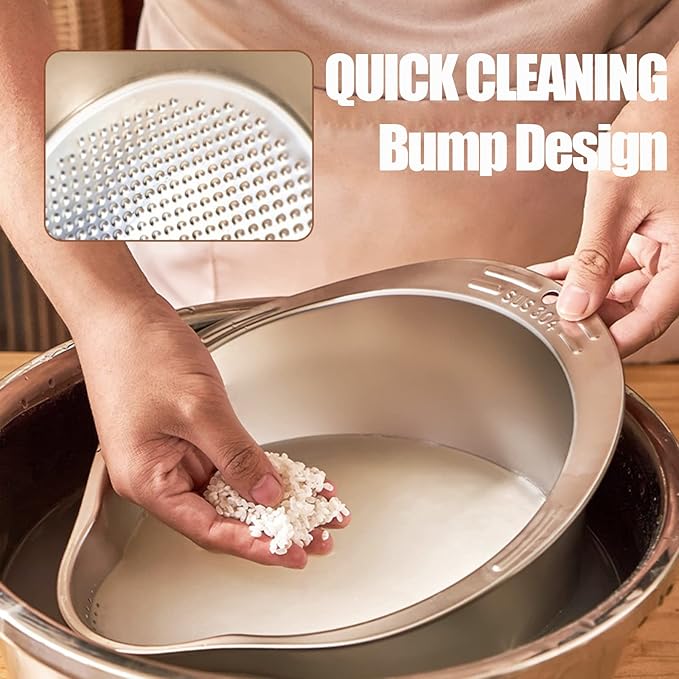 Rice Washing Bowl with Strainer