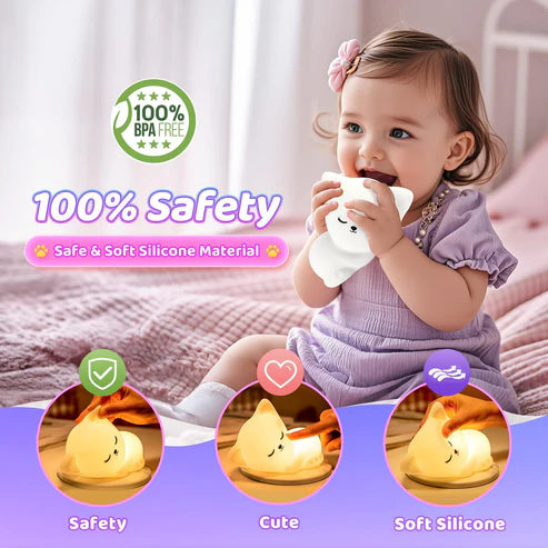 Soft Silicone Cat LED Lamp Night Light