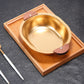 Golden Greavy Bowl with Wooden Handle