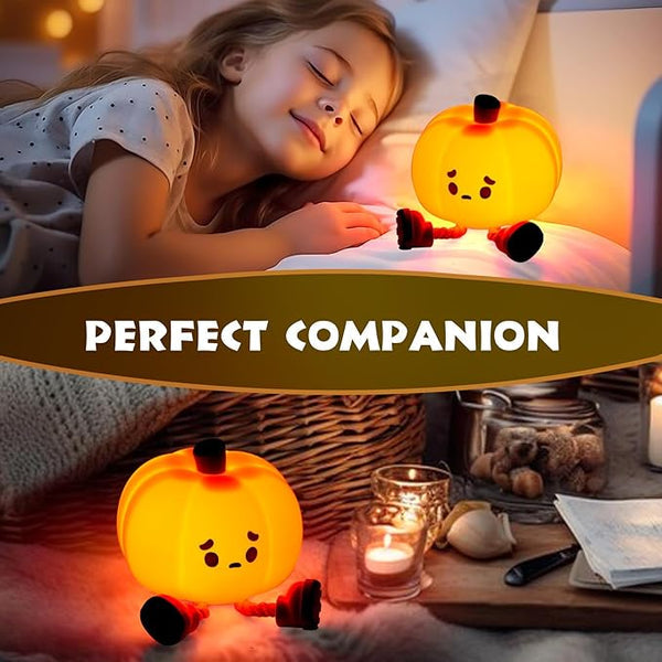 Cute Silicone Pumpkin Night Light Soft LED glow