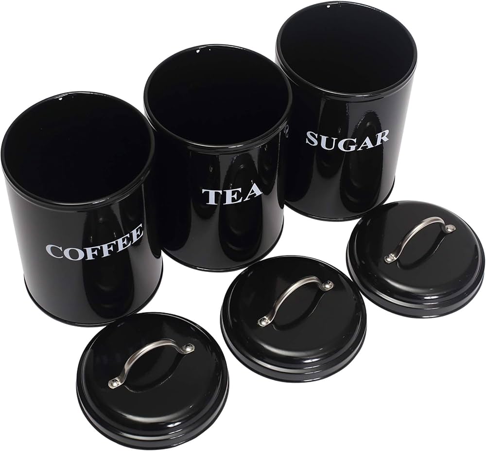 Set of 3 Coffee & Sugar Container Set – Multifunctional Spice & Cereal Storage Jars