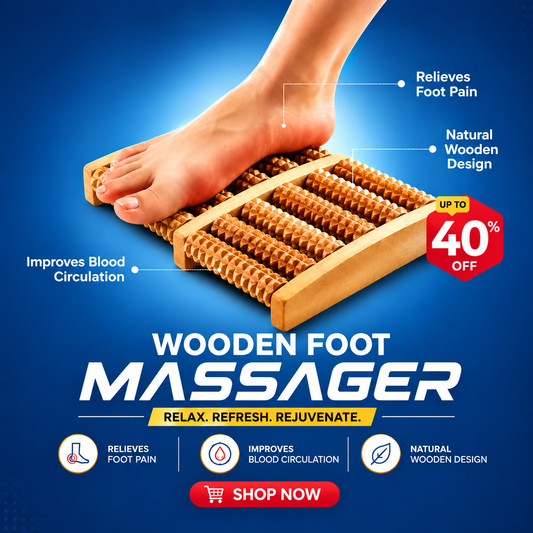 Wooden Foot Massage Roller for Home & Office Relaxation