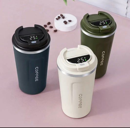 Stainless Steel Coffee Mug with Temperature Display