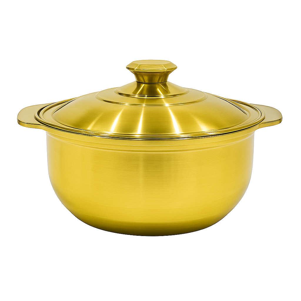 Golden Hotpot Style Serving Pot with Lid