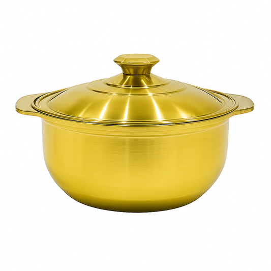 Golden Hotpot Style Serving Pot with Lid