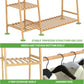 Bamboo Garment Rack with Shoe Shelf – Free Standing Closet Organizer