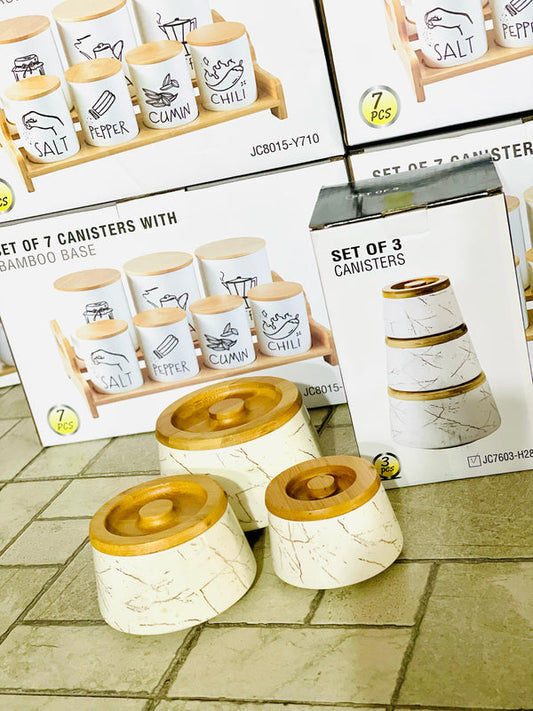 Elegant Ceramic Canisters – Set of 3