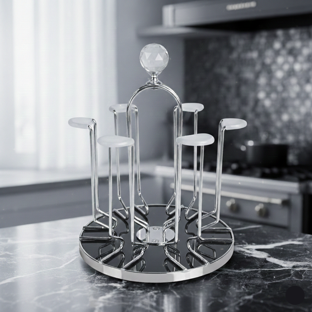 Premium Silver Glass Stand