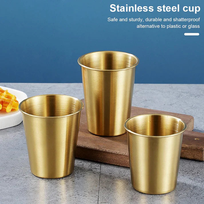 Golden Plain Steel Glass
