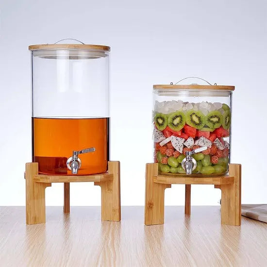 Elegant Glass Beverage Dispenser with Lid