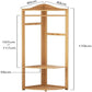 Bamboo Free-Standing Coat & Garment Rack with Hooks – Multi-Functional Corner Stand