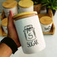 SET OF 7 CANISTERS WITH BAMBOO LID