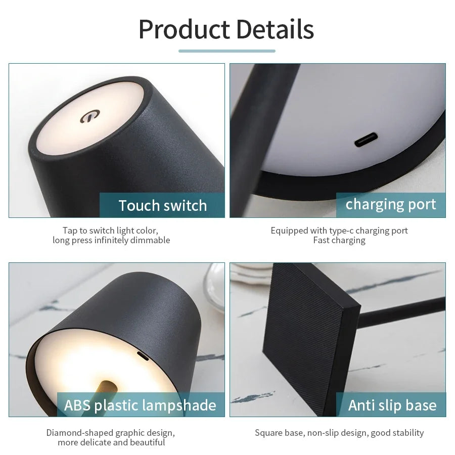 Luxury Metal Rechargeable Tap Lamp – Premium Quality
