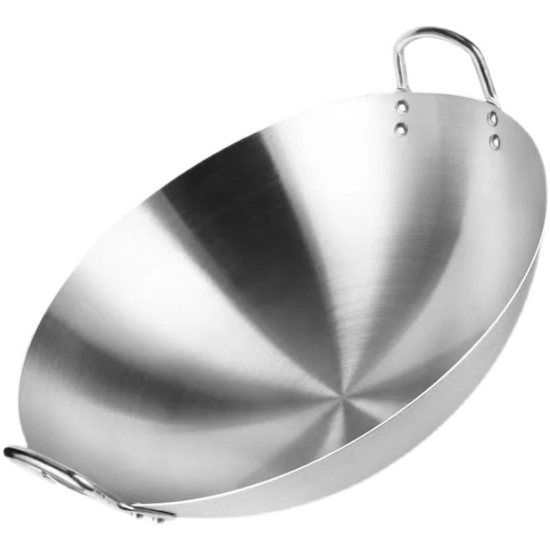 Heavy Gauge Stainless Steel Wok with Dual Handles