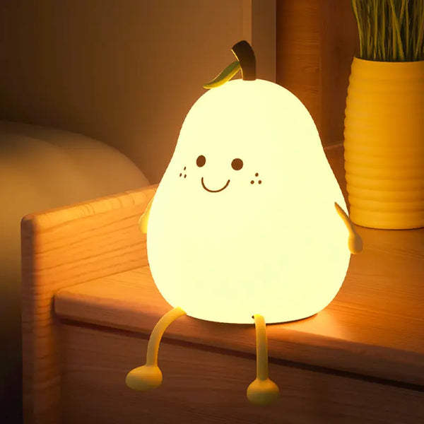 Cute Pear Night Light Soft LED Glow for Cozy Ambiance