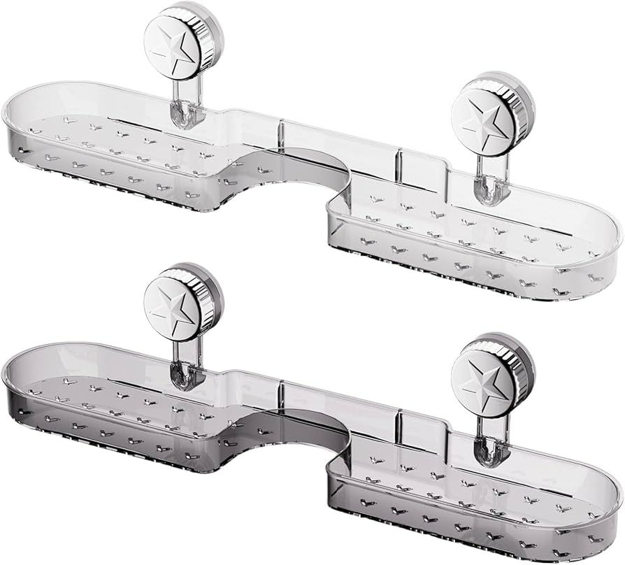 Space Saving Acrylic Luxury Suction Cup Bathroom & Sink Storage Shelf