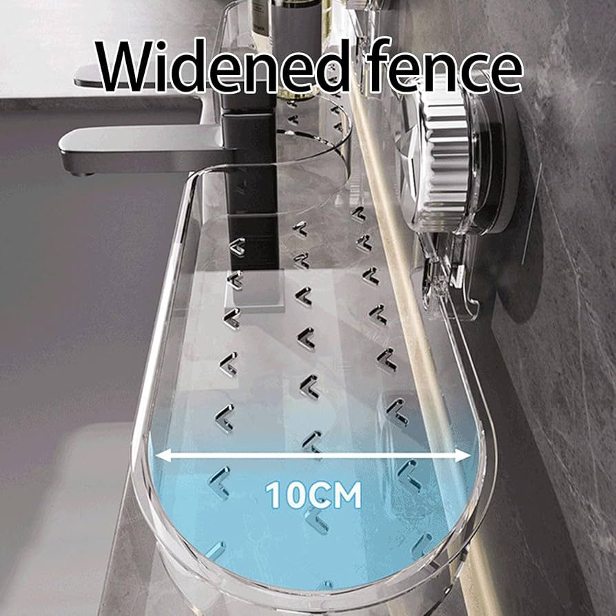 Space Saving Acrylic Luxury Suction Cup Bathroom & Sink Storage Shelf