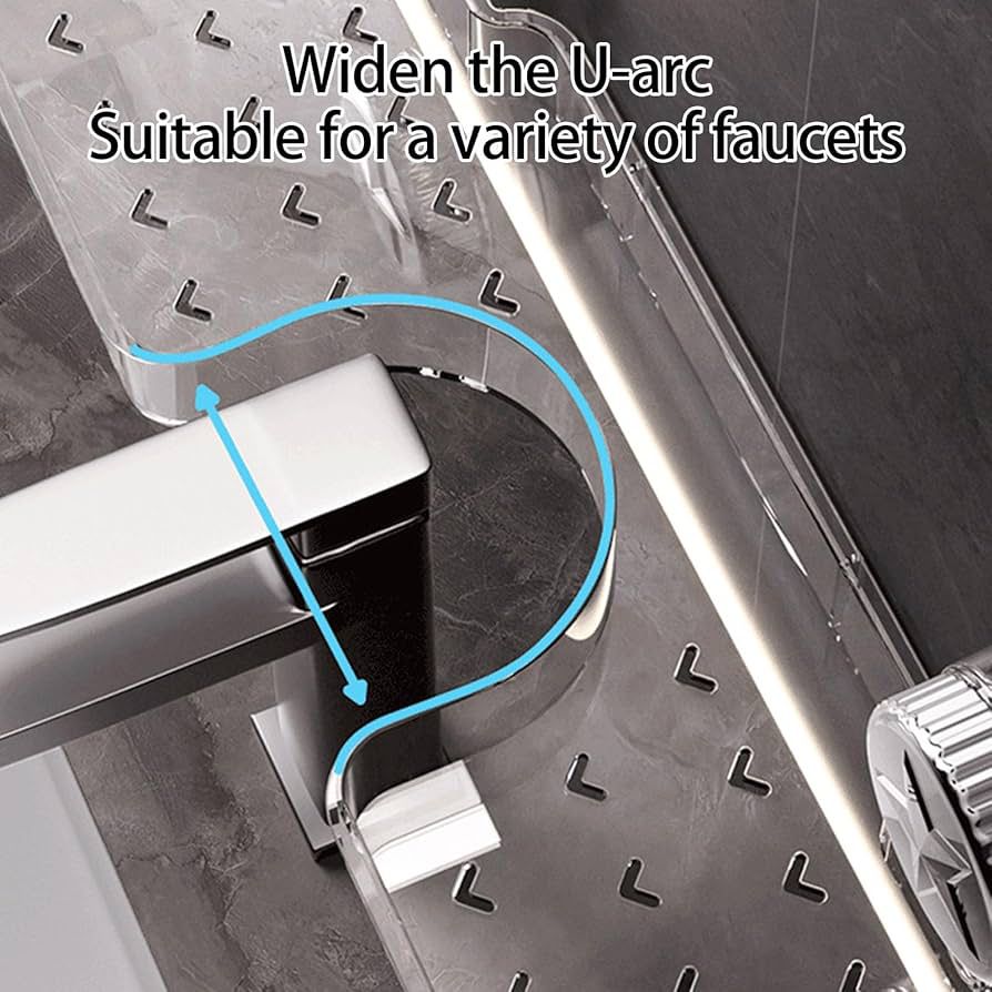 Space Saving Acrylic Luxury Suction Cup Bathroom & Sink Storage Shelf