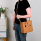 Leather Crossbody Bag with Cup Holder
